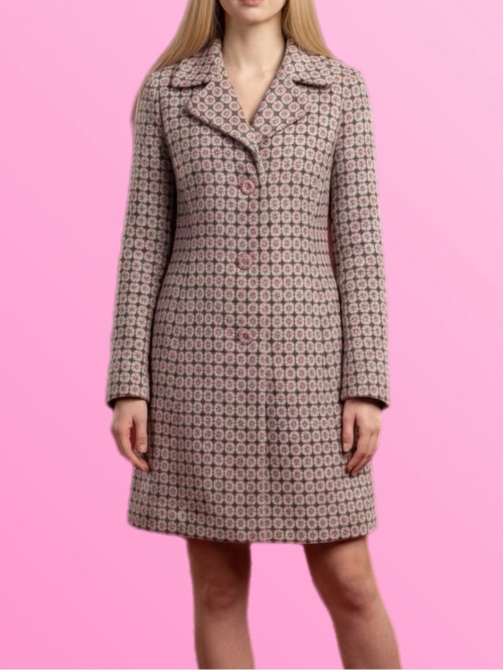 Janesville pretty in pink Tailored Long Sleeve Wool blend Coat Sz L